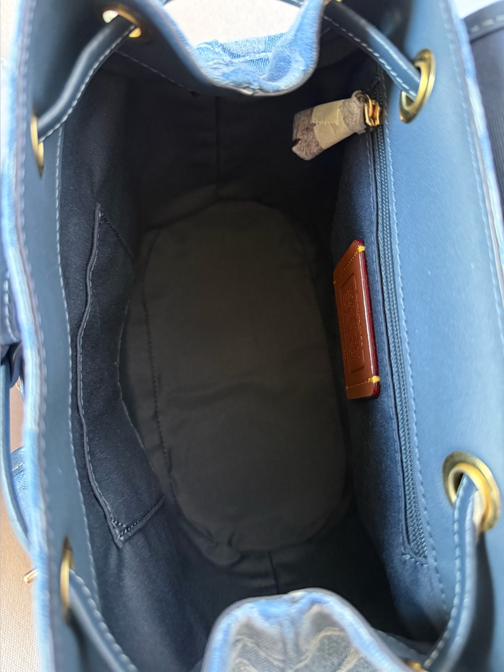 NWT Coach Hadley Backpack Signature blue Denim  /Gold hardware Gift Set - Picture 7 of 16